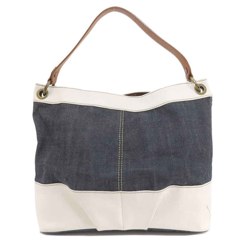Burberry Blue Label One Shoulder Hobo Bag Leather Denim - Picture 2 of 11